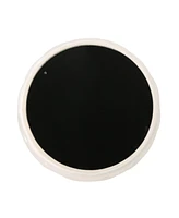 Modern Glam Velvet Ottoman with Button-Tufted Stitch and Glass Top