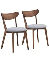 Slickblue Set of 2 Dining Chairs Upholstered Curved Back Side