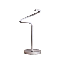 Streamdale Furniture 19-Inch Led Matte White Curvilinear S-Curve Spiral Tube Led Table Lamp