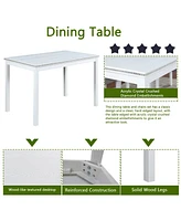 Elegant 5-Piece Dining Set with Acrylic Crystals and Upholstered Chairs