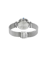 Hazel Stainless Steel Silver Tone & Blue Women's Watch 1272AHAS