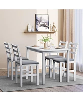 Streamdale Furniture Contemporary Dining Table Set with 4 Upholstered Chairs