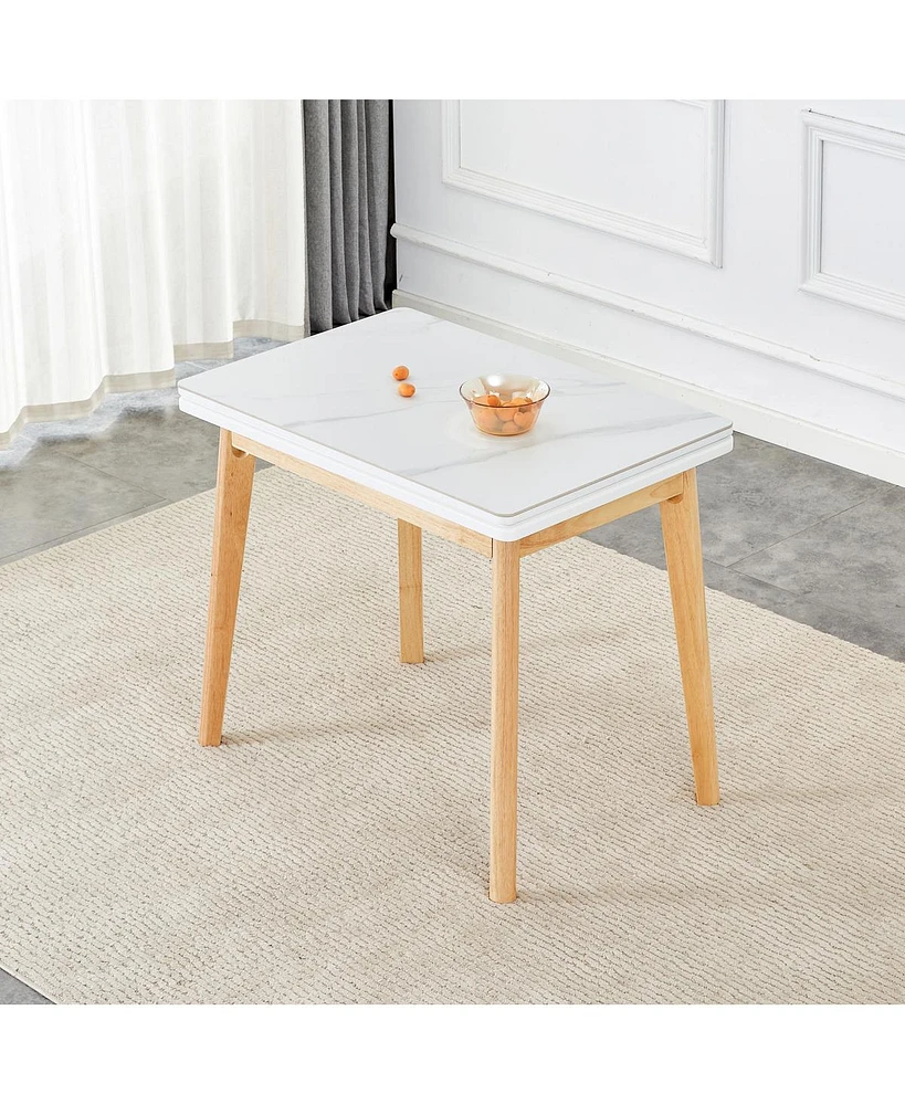 Simplie Fun Foldable desk with sintered stone top, suitable for various spaces