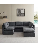 Streamdale Furniture Modular Velvet Sofa Set (6-Piece) | Customizable Seating for Pure Comfort