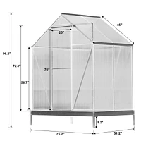 Premium Greenhouse Polycarbonate and Aluminum Frame, Sliding Door