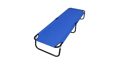 Slickblue Outdoor Portable Blue Folding Camping Bed