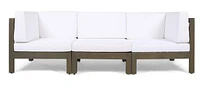 Versatile Outdoor Sofa Set in Acacia Wood with Water-Resistant Cushions
