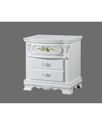 Simplie Fun Flora Nightstand, White Finish