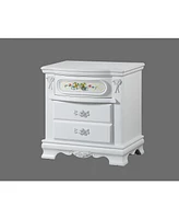 Simplie Fun Flora Nightstand, White Finish