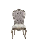 Simplie Fun Ariadne Arm Chair (Set-2), Velvet & Antique Plantinum Finish