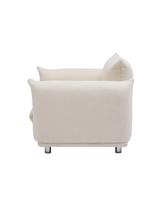 Simplie Fun Cozy Sherpa Accent Chair for Modern Living