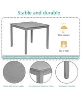 Streamdale Furniture Elegant 5-Piece Solid Wood Square Dining Table Set with Upholstered Chairs