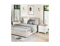 Slickblue 2-Drawer Nightstand with Rubber Wood Legs