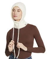 Steve Madden Women's Solid Eyelash Drawstring Hood