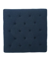 Plush and Versatile Velvet Ottoman with Tufted Top