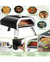 Slickblue 15000 Btu Foldable Pizza Oven with Pizza Peel Stone and Cutter-Black