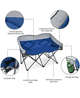 Slickblue Folding Camping Chair with Bags and Padded Backrest