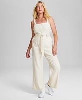 And Now This Women's Square-Neck Tie-Waist Jumpsuit, Created for Macy's