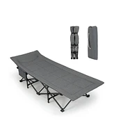 Slickblue Folding Camping Cot with Carry Bag Cushion and Headrest