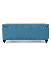 Simplie Fun Stylish Storage Ottoman with Ample Space and Birch Legs