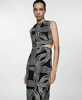 Mango Women's Openings Detail Printed Dress