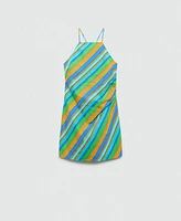 Mango Women's Striped Print Halter Dress