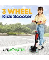 Kids Scooter – Foldable Seat Led Wheel Lights Illuminate When Rolling Children and Toddler 3 Kick Adju