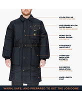 RefrigiWear Men's Insulated Iron-Tuff Inspector Coat Knee-Length Workwear Parka