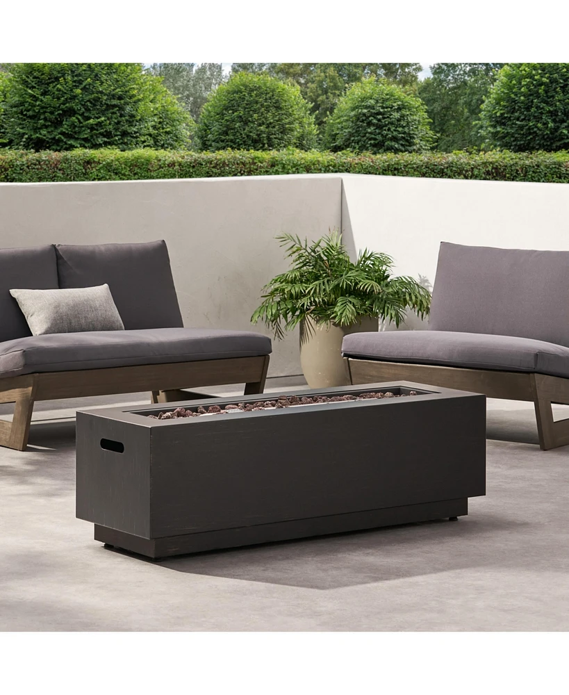 Simplie Fun Stylish and Durable 50,000 Btu Rectangular Fire Pit, Assembly Not Required