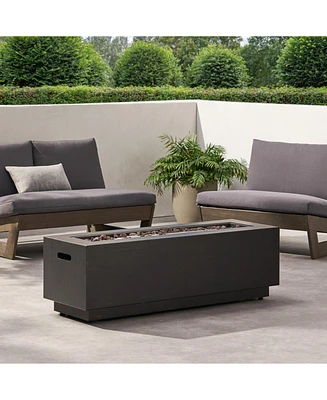 Streamdale Furniture Stylish and Durable 50,000 Btu Rectangular Fire Pit, Assembly Not Required