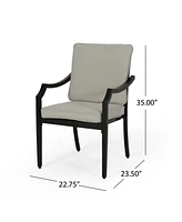 Modern Aluminum Dining Chair Set with Water-Resistant Cushions
