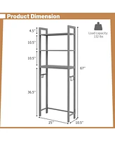 Slickblue Over-The-Toilet Storage Shelf Space Saving Metal Bathroom Organizer Hooks