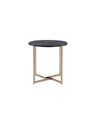 Simplie Fun Bromia End Table, Black & Champagne