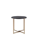 Simplie Fun Bromia End Table, Black & Champagne