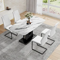 Simplie Fun Ultra Modern Dining Table Glamour and Comfort for Your Space