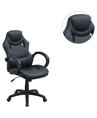 Simplie Fun Office Chair Upholstered 1 Piece Cushioned Comfort Chair Relax Gaming Office Work Color