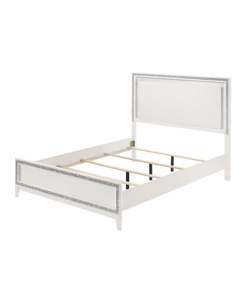 Streamdale Furniture Haiden Queen Bed, Led & White Finish