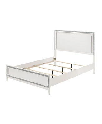 Streamdale Furniture Haiden Queen Bed, Led & White Finish