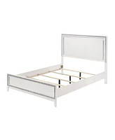 Streamdale Furniture Haiden Queen Bed, Led & White Finish