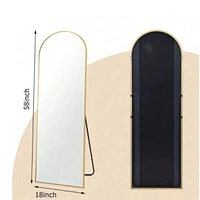 Homlux Arched Free Stand Mirror 18"x58" in Gold