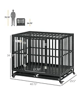 Streamdale Furniture Mobile Dog Crate Durable, Escape-Proof, Easy Cleanup, Paws-Friendly, for Medium/Large Dogs