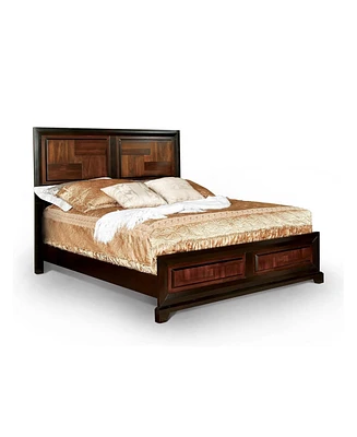 Simplie Fun Acacia Walnut Transitional Queen Bed