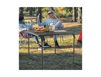 Slickblue Folding Camping Table with All-Weather Hdpe Tabletop and Rustproof Steel Frame