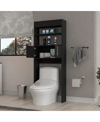 Simplie Fun Morley 2-Shelf Over The Toilet Cabinet Black Wengue