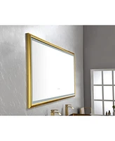 Streamdale Furniture Gold Framed Led Mirror - Anti-Fog, Dimmable, Wall Mount