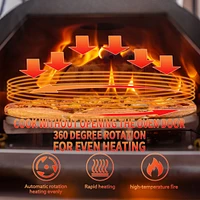 Portable 12" Automatic Rotatable Outdoor Pizza Oven
