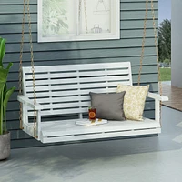 Streamdale Furniture Premium Acacia Wood Porch Swing with Slat Design and Complementary Finish