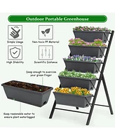 Slickblue 5-Tier Raised Garden Bed with Water Drainage for Flowers Vegetables