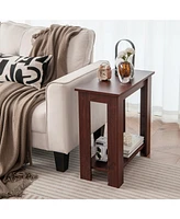 Slickblue 2-Tier Modern Compact End Table with Storage Shelf