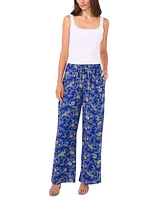 Vince Camuto Women's Floral Wide-Leg Pull-On Pants